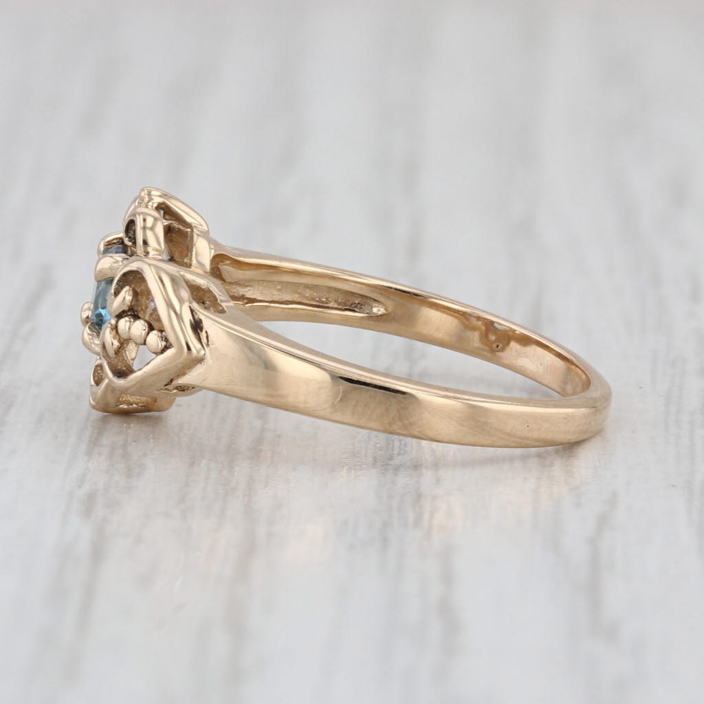 0.31ct Lab Created Spinel Ring 14k Yellow Gold Size 6.25 Round Solitaire