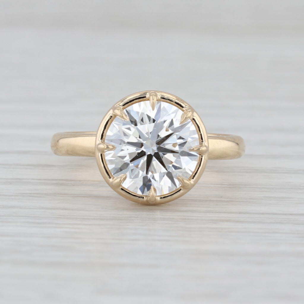 New 3.01ct VVS2 D Lab Grown Diamond Solitaire Engagement Ring 14k Gold Size 6