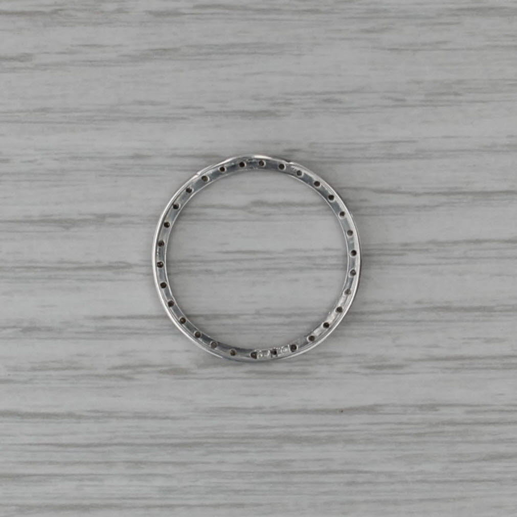 0.18ctw Diamond Eternity Circle Pendant 10k White Gold Floating Drop