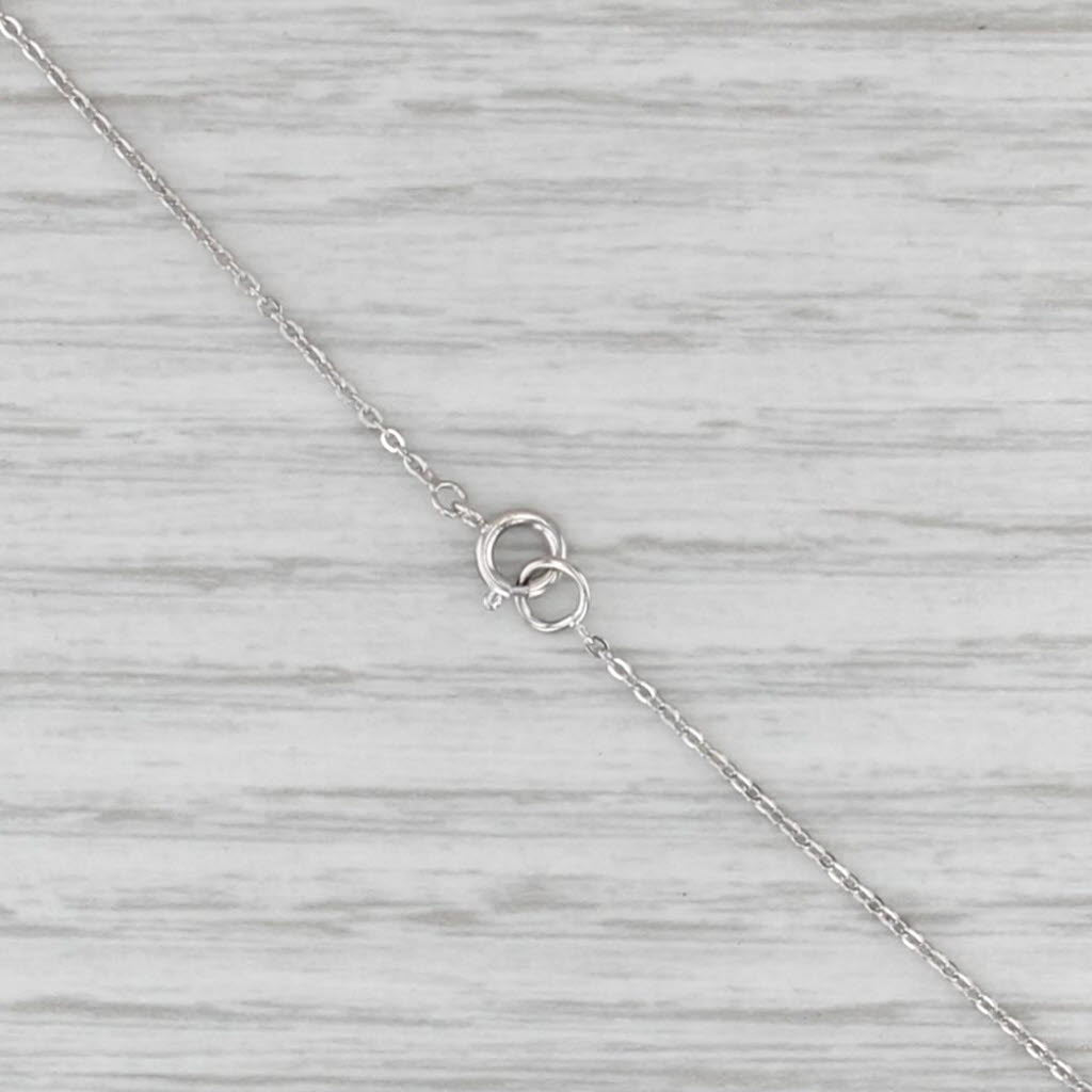 14k 16.25" 1.1mm Cable Chain Necklace White Gold