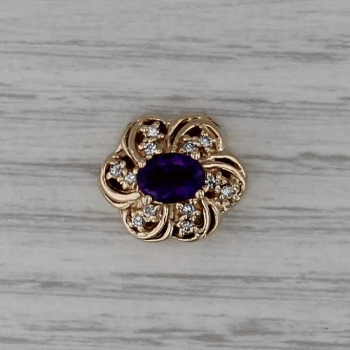 Richard Klein 0.82ctw Amethyst Diamond Slide Bracelet Charm 14k Gold KLJCI