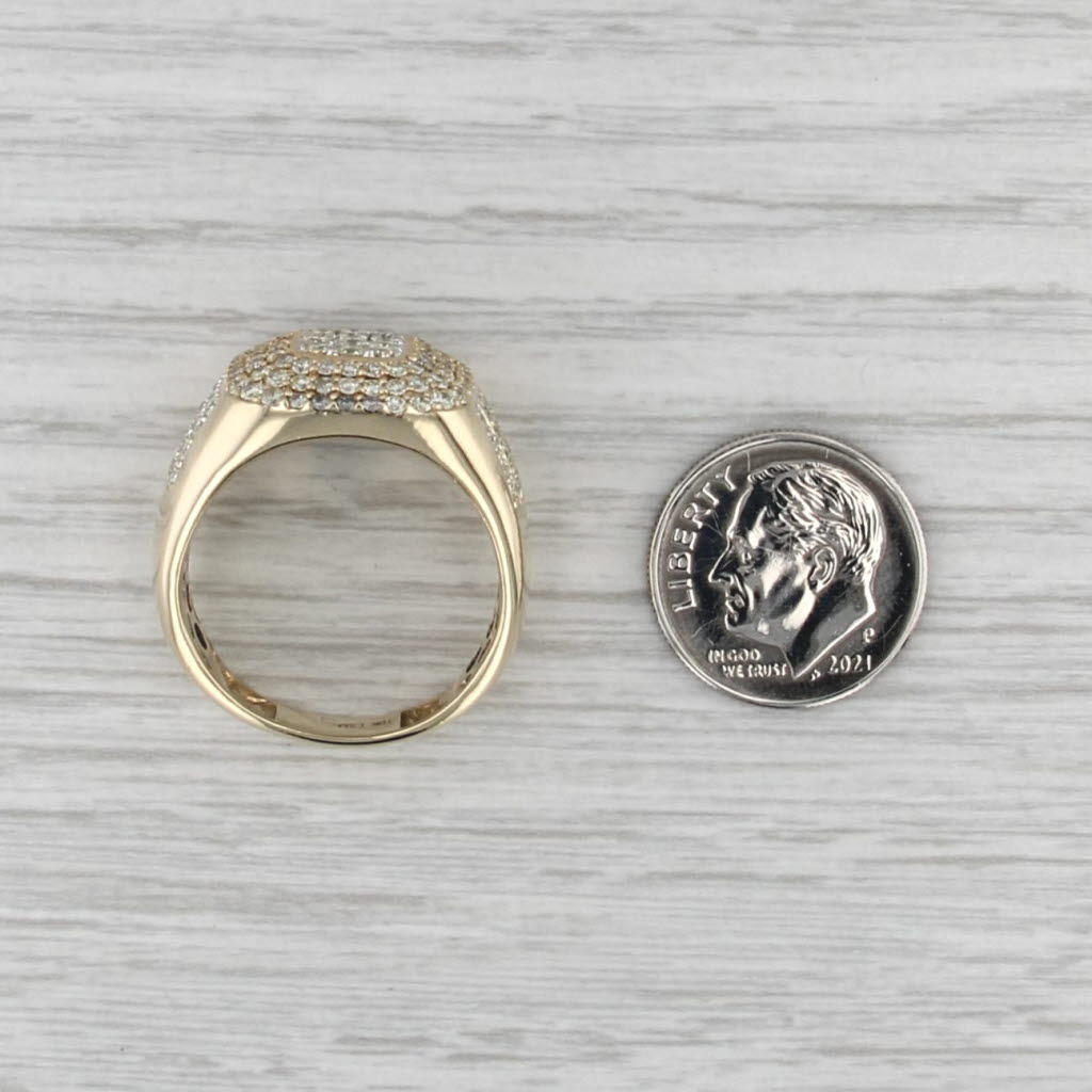 1.26ctw Diamond Cluster Halo Ring 10k Yellow Gold Size 9.75