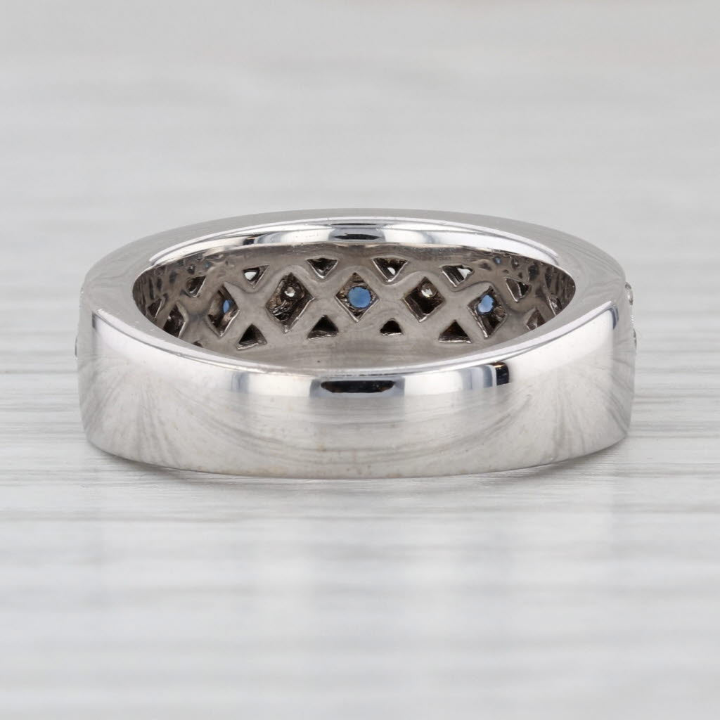 Gabriel & Co 0.77ctw Blue Sapphire Diamond Ring 14k White Gold Size 6.25-6.5