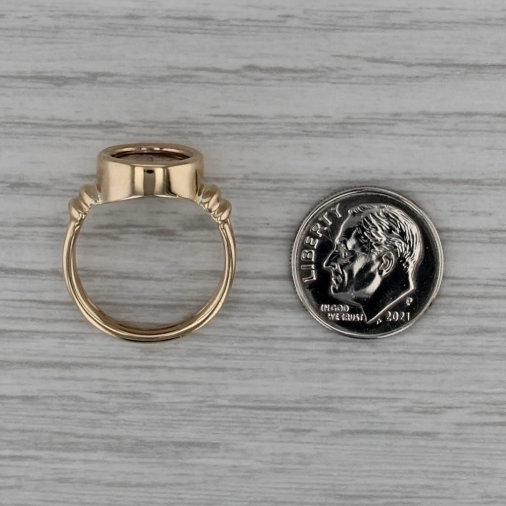 Reproduction Ancient Coin Ring 14k Yellow Gold Silver Size 6.75