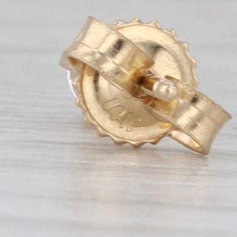 Single 0.11ct Diamond Round Solitaire Stud Earring 14k Yellow Gold