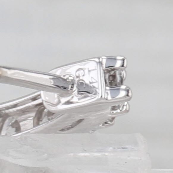 1ctw Diamond Hoop Earrings 14k White Gold Hinged Snap Top Hoops