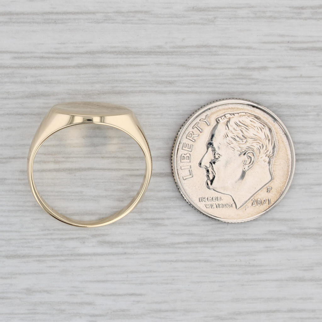 Gray Vintage Engravable Signet Ring 10k Yellow Gold Size 4.75 PSCo