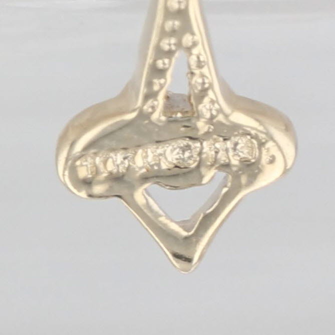 0.16ct Blue Topaz Cross Pendant 14k Yellow Gold Diamond Accents
