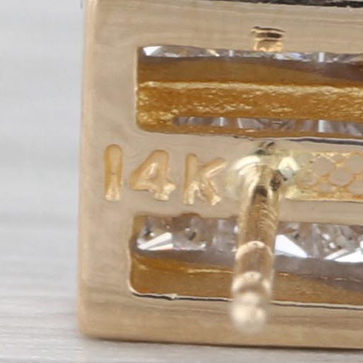 0.50ctw Diamond Princess Stud Earrings 14k Yellow Gold Square Studs