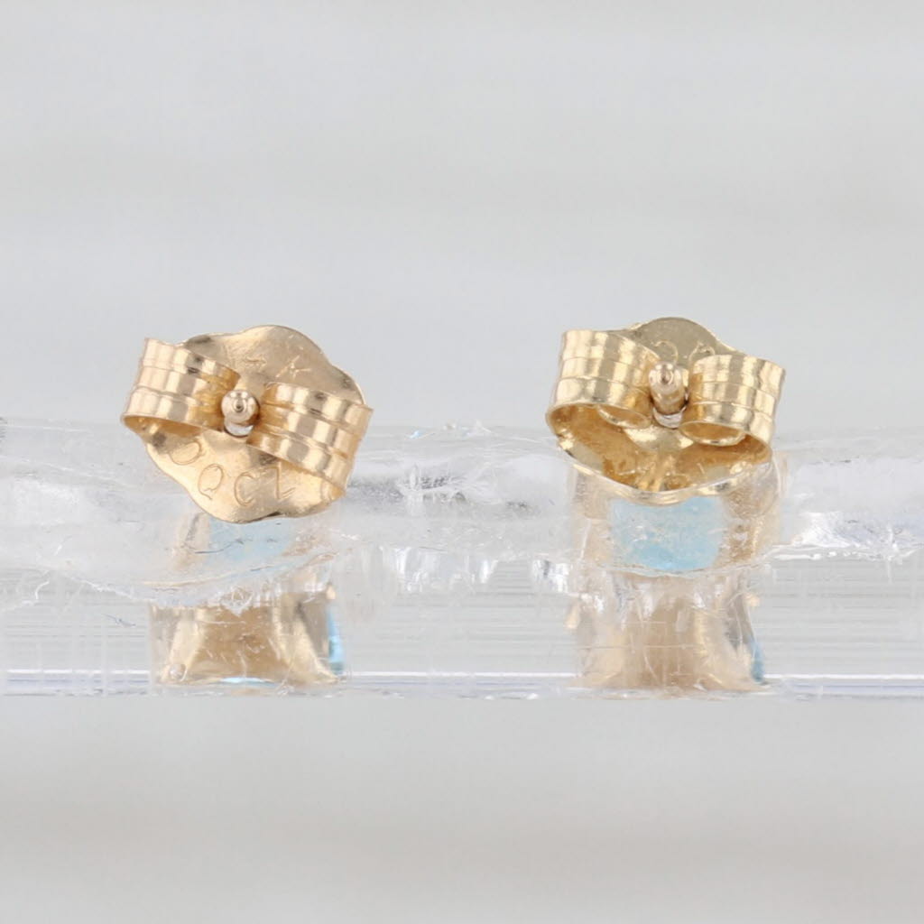 1ctw Oval Blue Topaz Solitaire Stud Earrings 14k Yellow Gold Studs