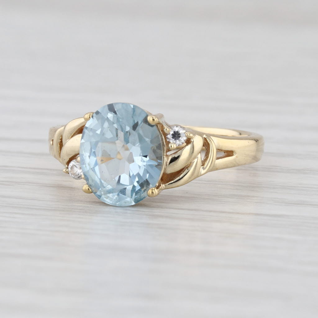 2.96ctw Lab Created Spinel Cubic Zirconia Ring 10k Yellow Gold Size 9