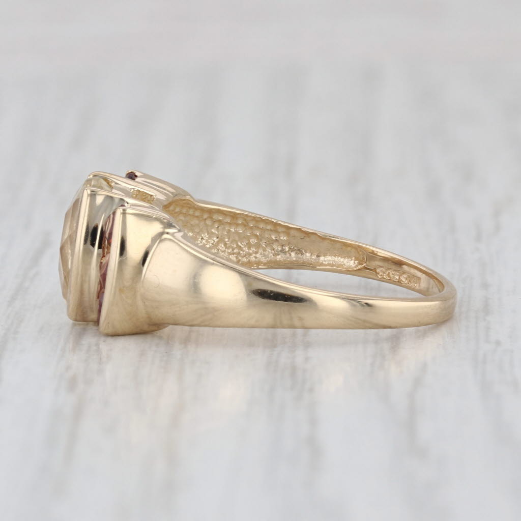 2.60ctw Garnet Labradorite Ring 14k Yellow Gold Size 8.25