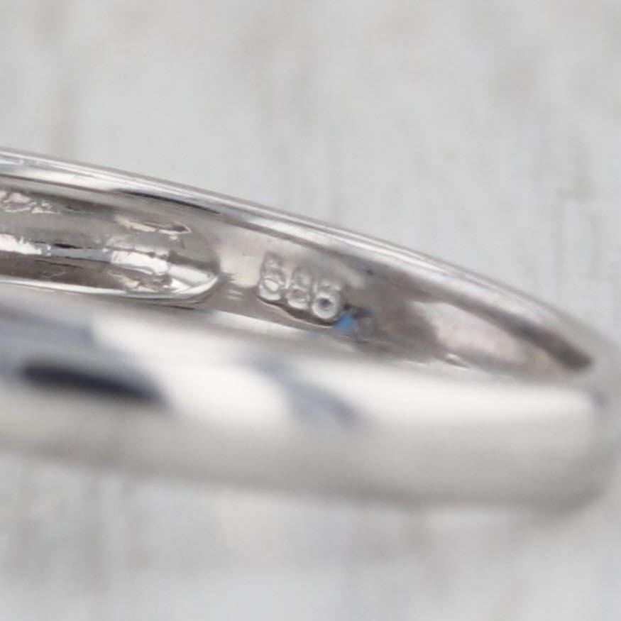 1ctw Blue Sapphire Diamond Flower Ring 14k White Gold Size 7