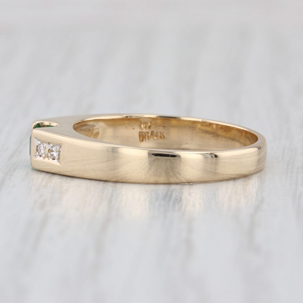 0.29ctw Emerald Diamond Ring 14k Yellow Gold Size 8.5 Engagement Stackable