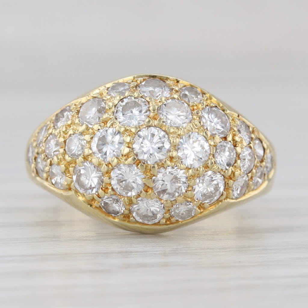 1.63ctw Diamond Cluster Ring 18k Yellow Gold Size 5.75