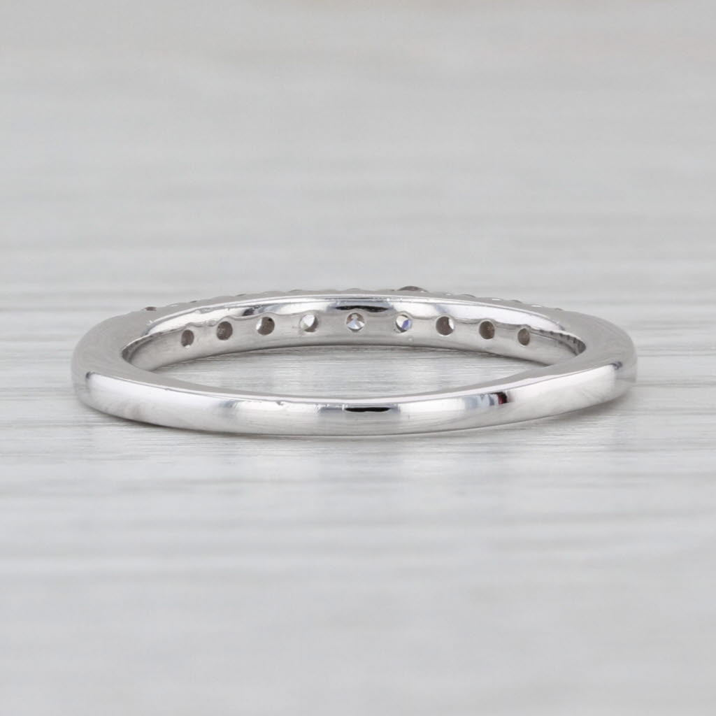 0.23ctw Diamond Wedding Band 10k White Gold Size 6 Stackable Ring