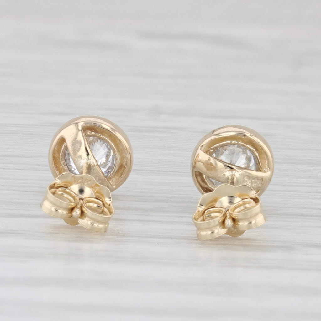 Light Gray 0.60ctw Round Solitaire Diamond Stud Earrings 14k Yellow Gold