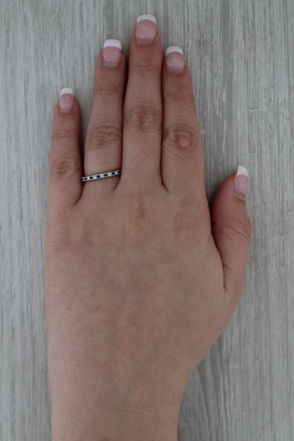 Vera Wang Love 0.29ctw Sapphire Diamond Band 14k Gold Stackable Wedding Ring