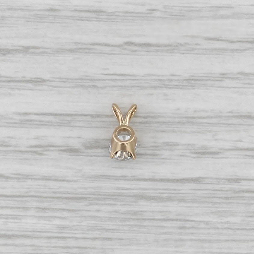 0.51ct Diamond Round Brilliant Solitaire Pendant 14k Yellow Gold