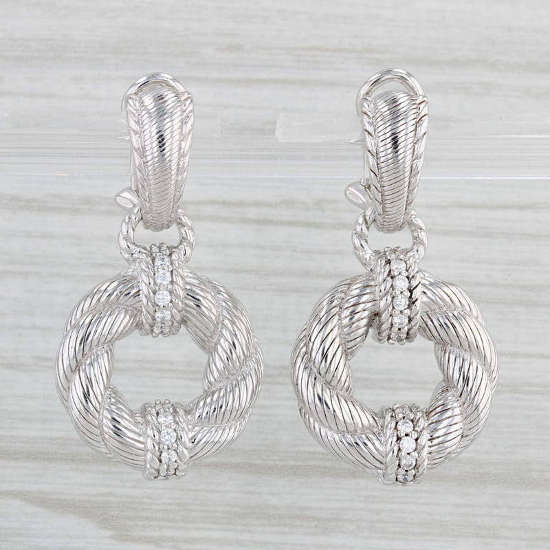 Light Gray Judith Ripka 0.36ctw Cubic Zirconia Dangle Wreath Earrings Sterling Silver