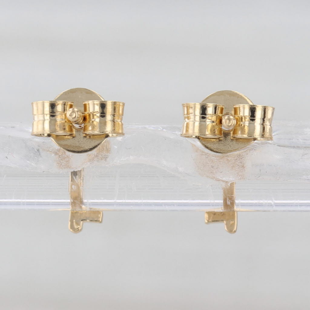 Heart Skeleton Key Stud Earrings 18k Yellow Gold Small Studs