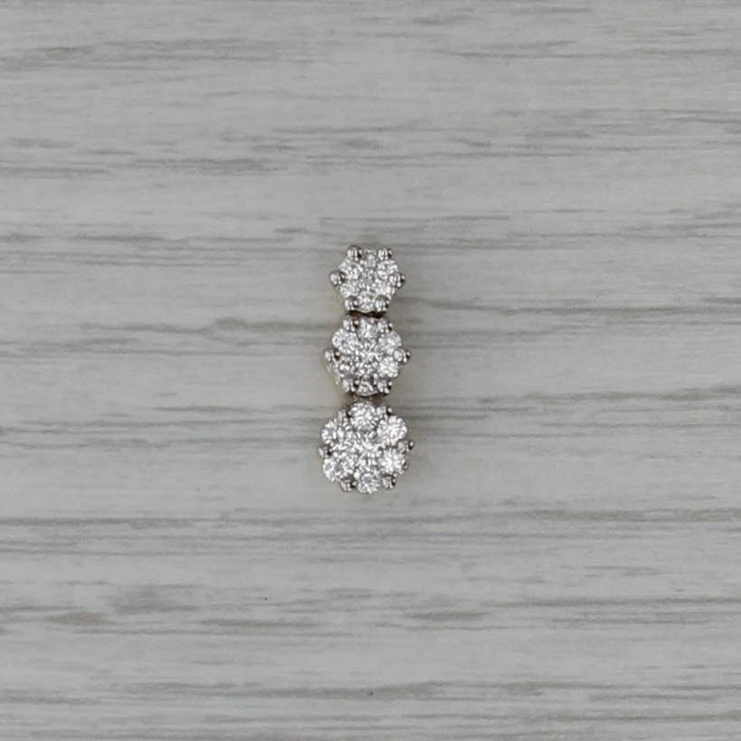 0.40ctw Graduated Diamond Journey Pendant 14k White Yellow Gold