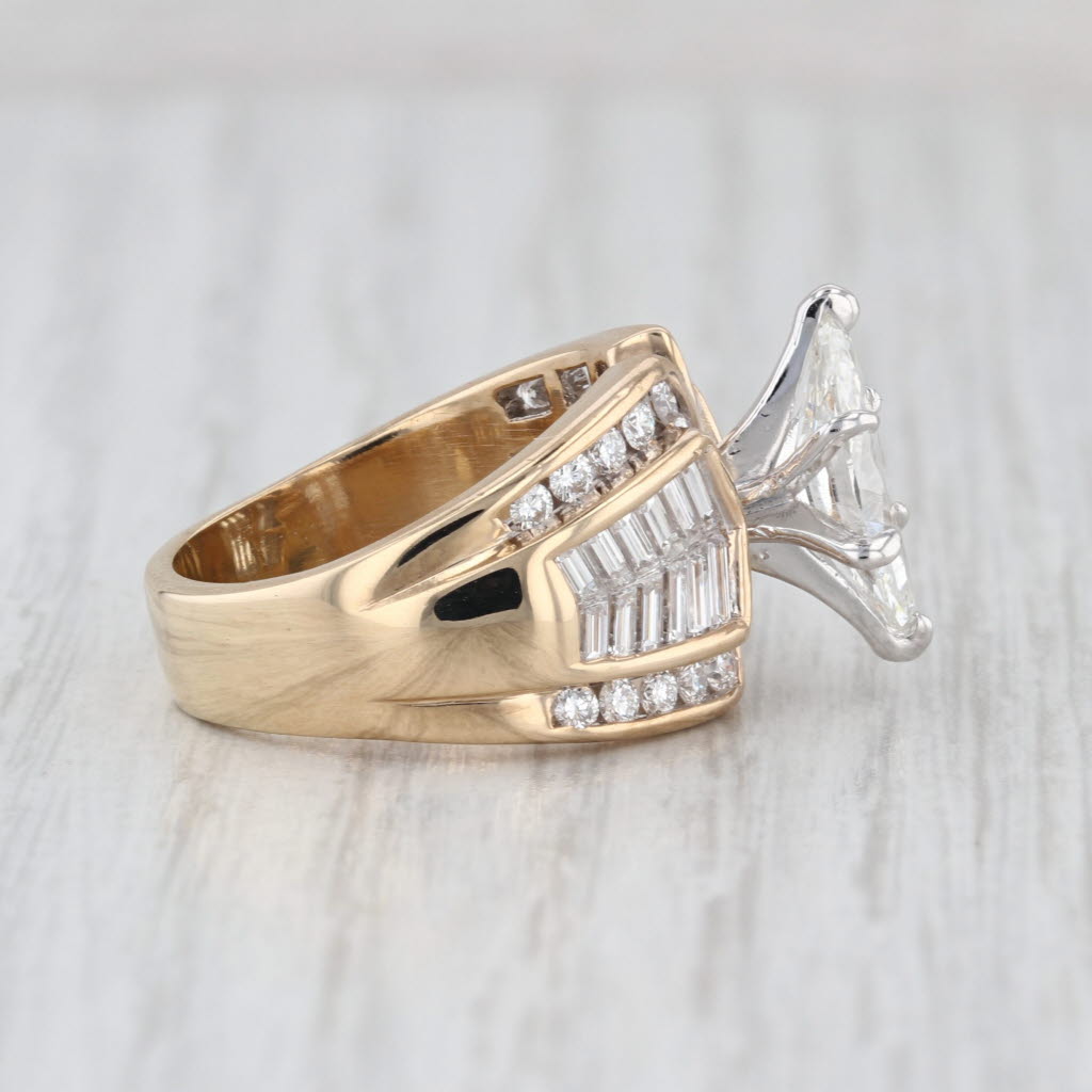 GIA 2.51ctw Marquise Engagement Ring Bridal 14k Yellow Gold Size 5-5.25