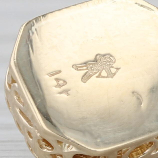 Vintage 0.35ctw Diamond Flower Slide Bracelet Charm 14k Gold Archer Hallmark