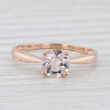 0.74ct Round Pink Morganite Solitaire Ring 10k Rose Gold Size 8