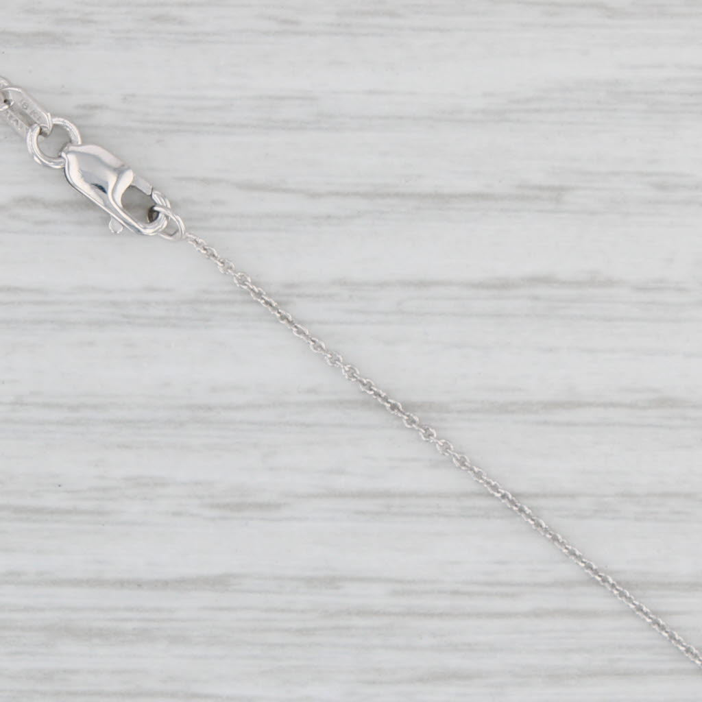 Light Gray 0.20ctw Diamond By The Yard Station Necklace 18k White Gold 16" Cable Chain