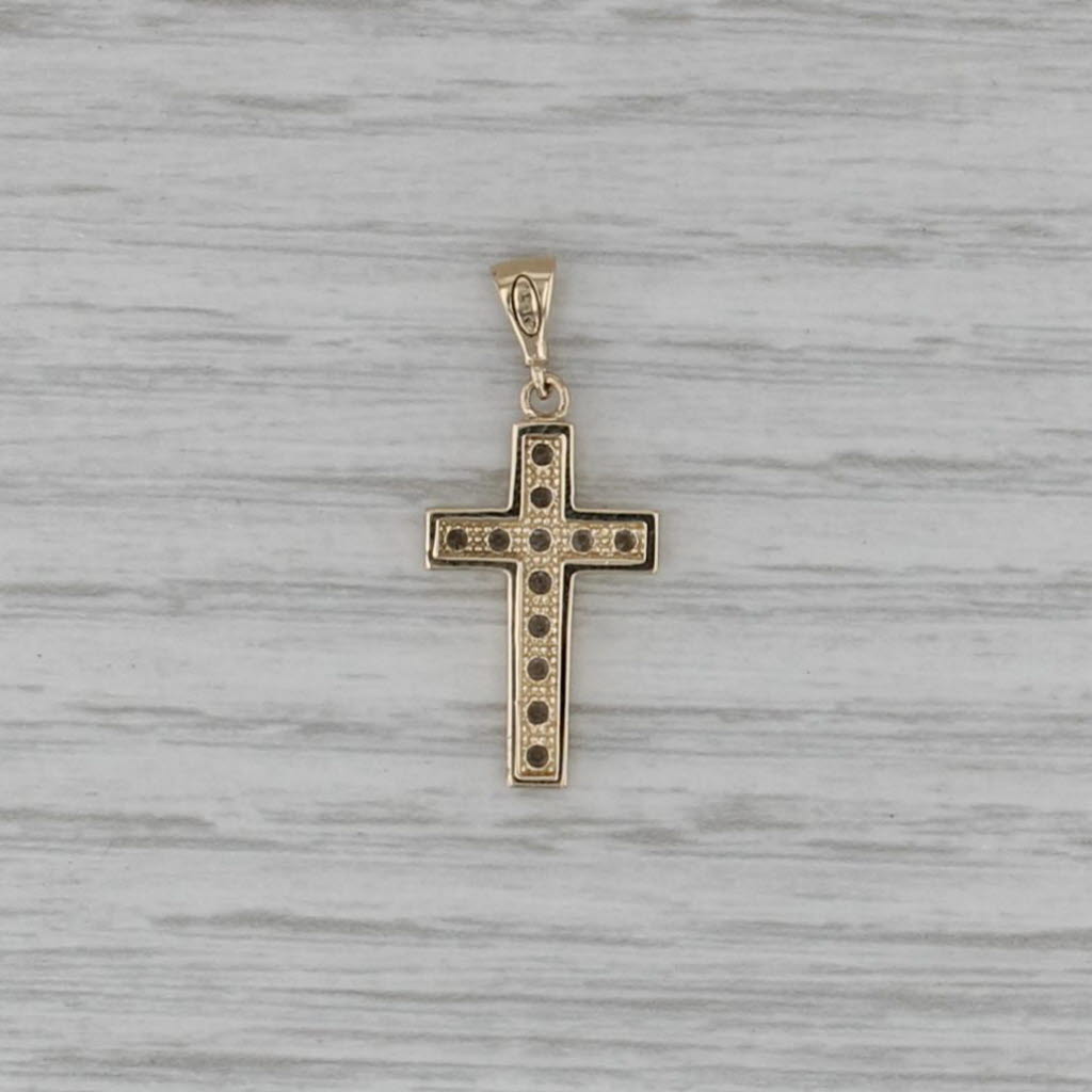 0.18ctw Cubic Zirconia Cross Pendant 14k Yellow Gold