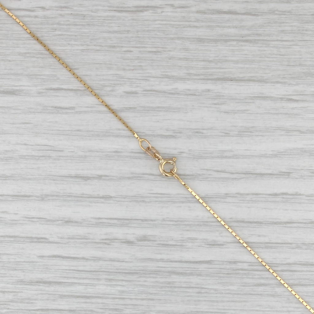 23.75" 0.6mm Box Chain Necklace 14k Yellow Gold Italian