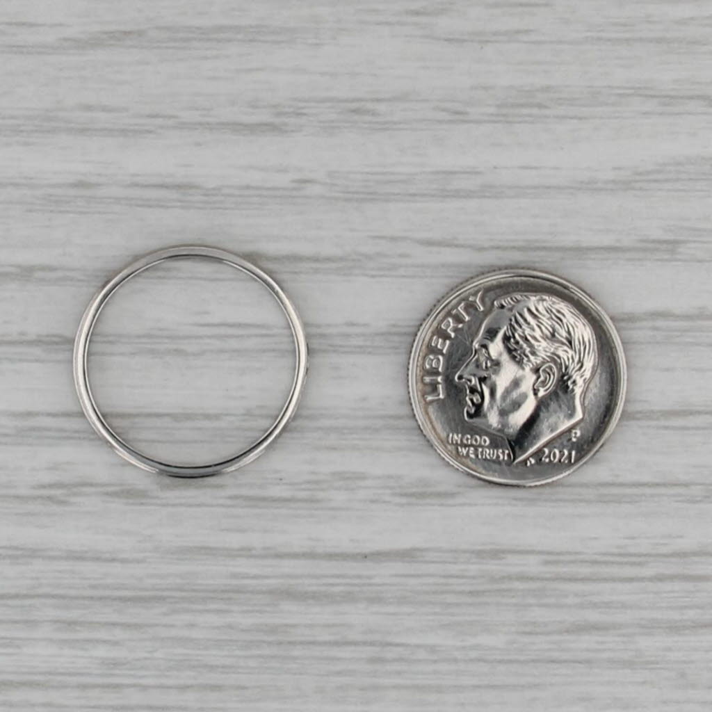 Vitnage Ridged Pattern Wedding Band 900 Platinum Size 6.25 Ring Stackable