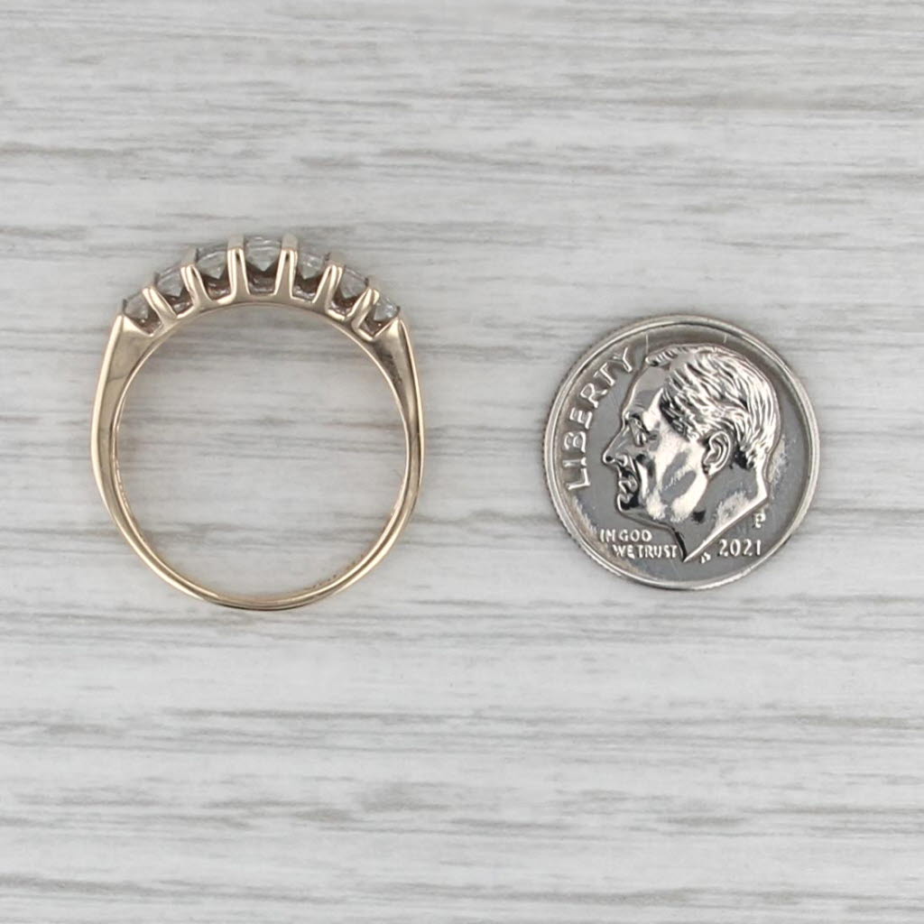 0.75ctw Diamond Cluster 3-Row Ring 10k Yellow Gold Size 8.5