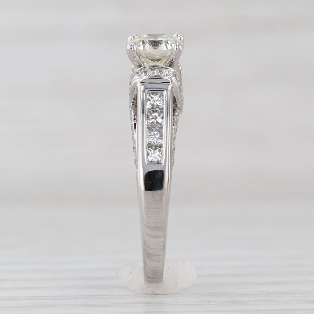 Tolkowsky 1.90ctw Diamond Engagement Ring 14k White Gold Size 6.75 GIA