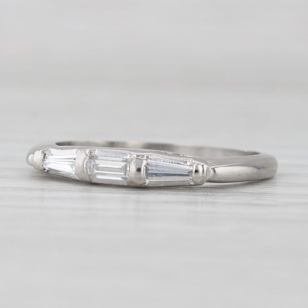 Light Gray 0.26ctw Diamond Wedding Anniversary Band Platinum Ring Size 6