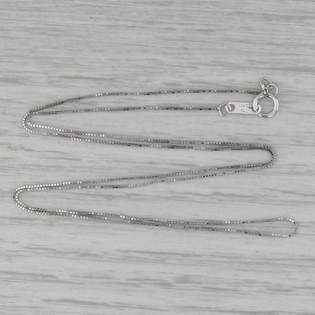 18.25" 0.5mm Box Chain Necklace 10k White Gold