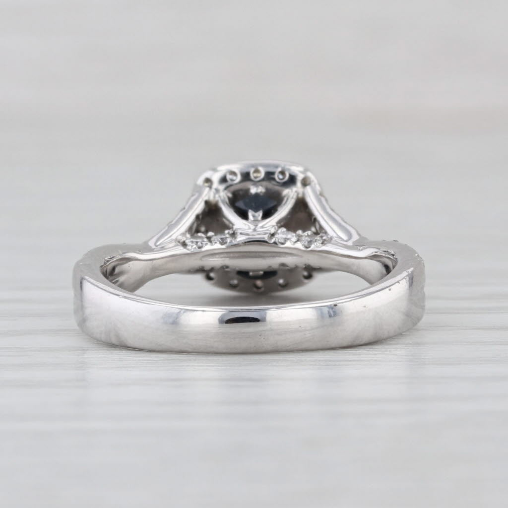 Vera Wang 0.93ctw Diamond Halo Engagement Ring 14k White Gold Size 6.25