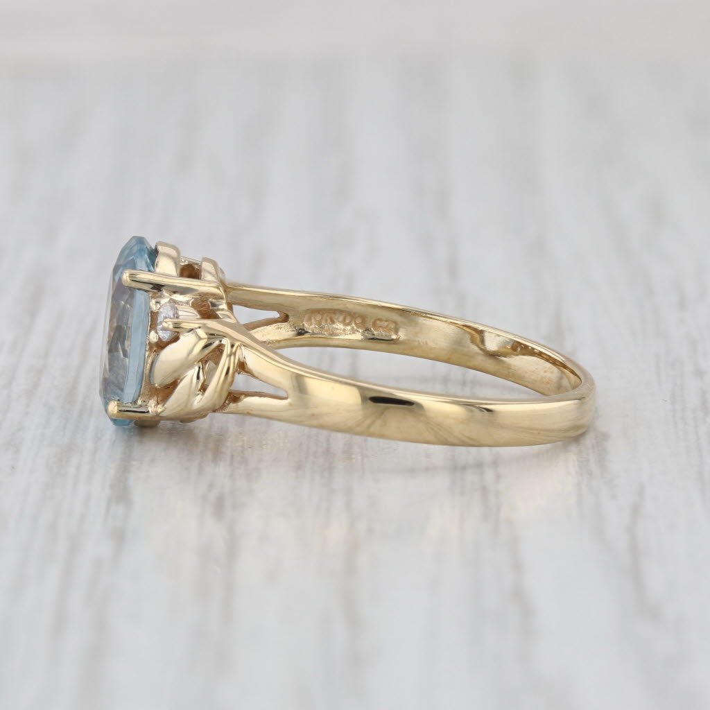 2.96ctw Lab Created Spinel Cubic Zirconia Ring 10k Yellow Gold Size 9