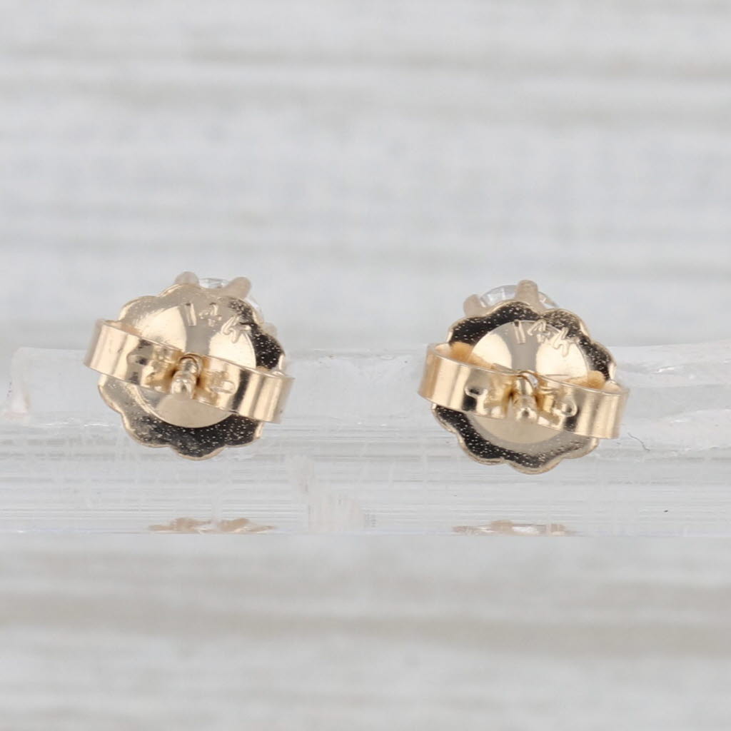 0.26ctw Diamond Stud Earrings 14k Yellow Gold Round Solitaire Studs