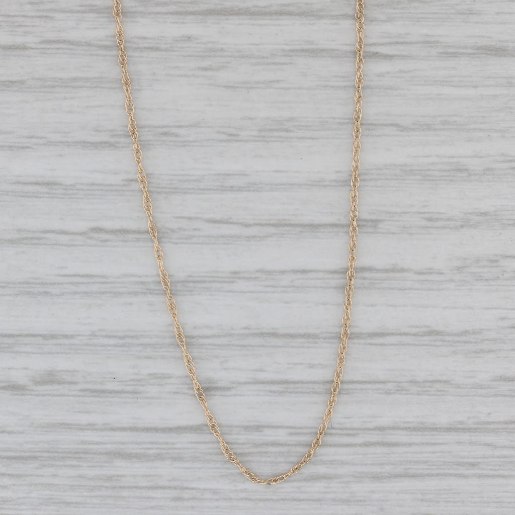 Gray 18.25" Rope Chain Necklace 14k Yellow Gold 1mm