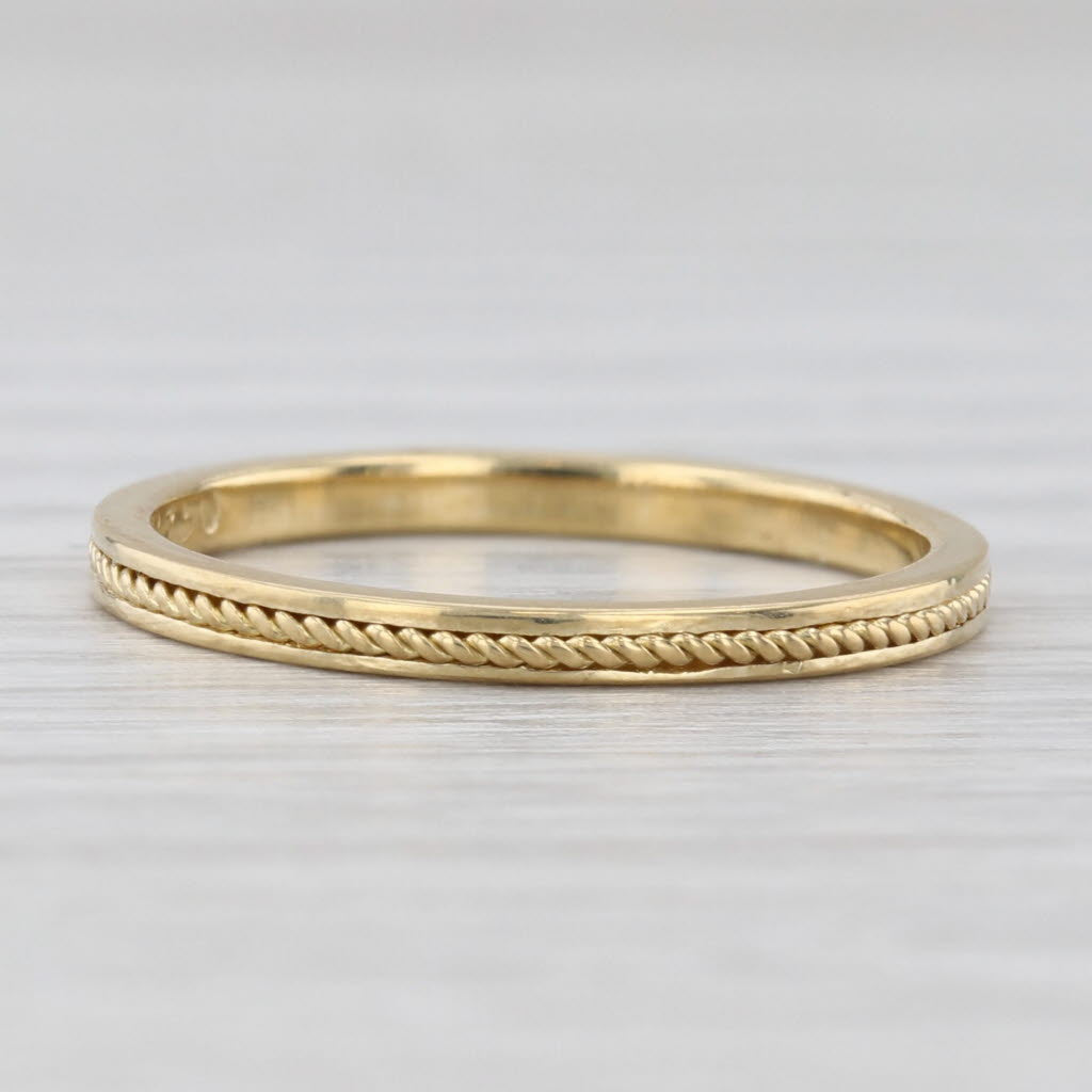Hidalgo Bead Accented Wedding Band 18k Yellow Gold Size 5.75 Stackable Ring