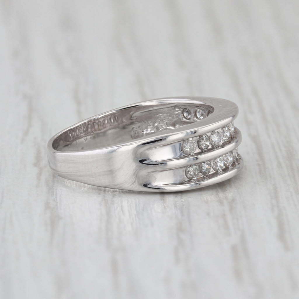 0.44ctw Diamonds 14k White Gold Size 6.5 Anniversary Wedding Band