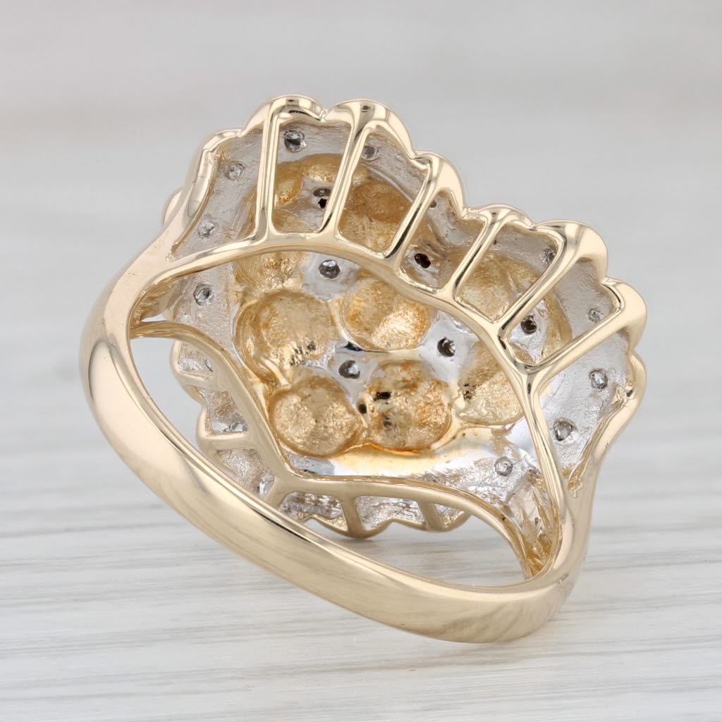 Gray 0.50ctw Diamond Heart Ring 14k Yellow Gold Size 7.25 Cocktail