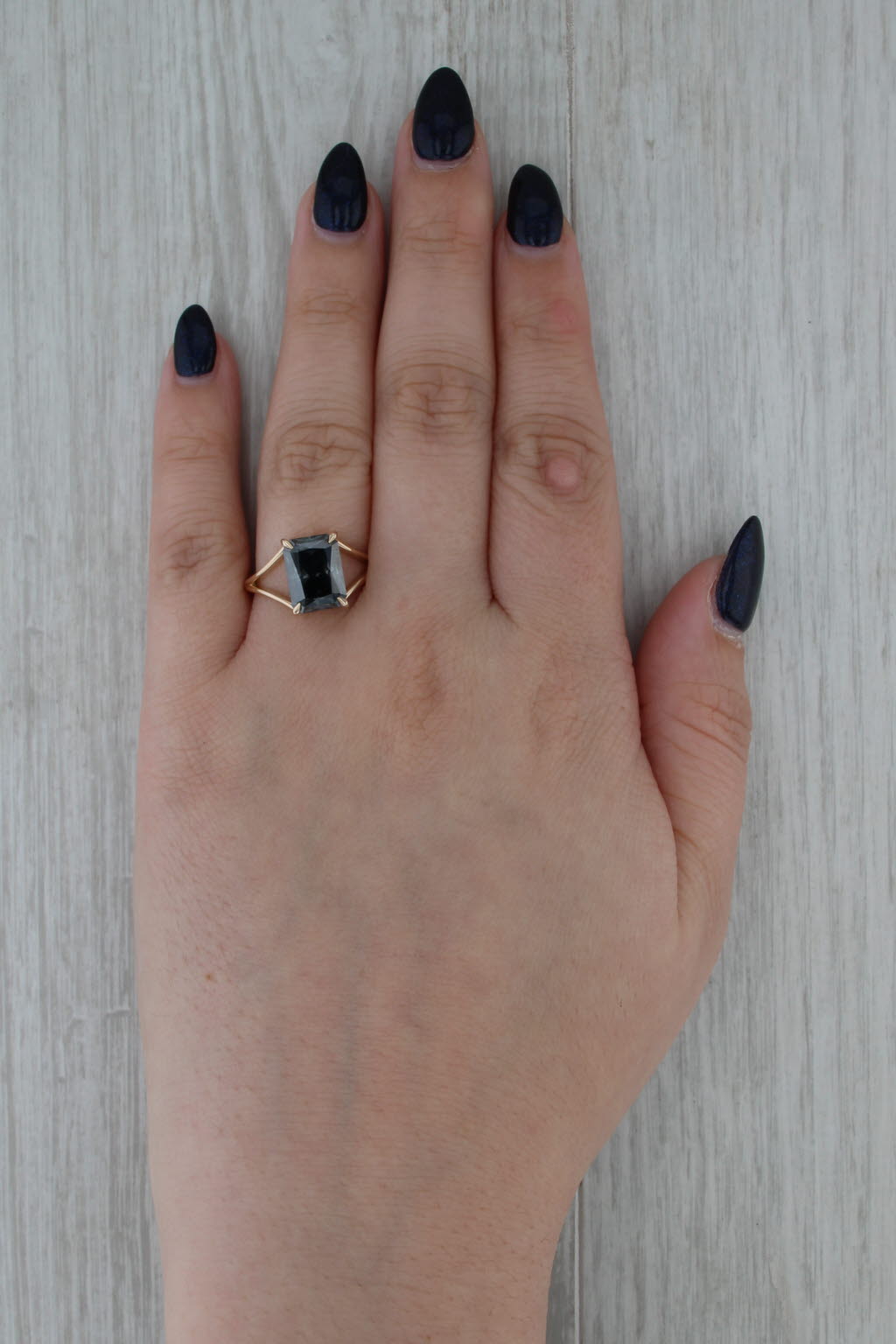 4.48ct Moissanite Solitaire Ring 10k Yellow Gold Size 7.75