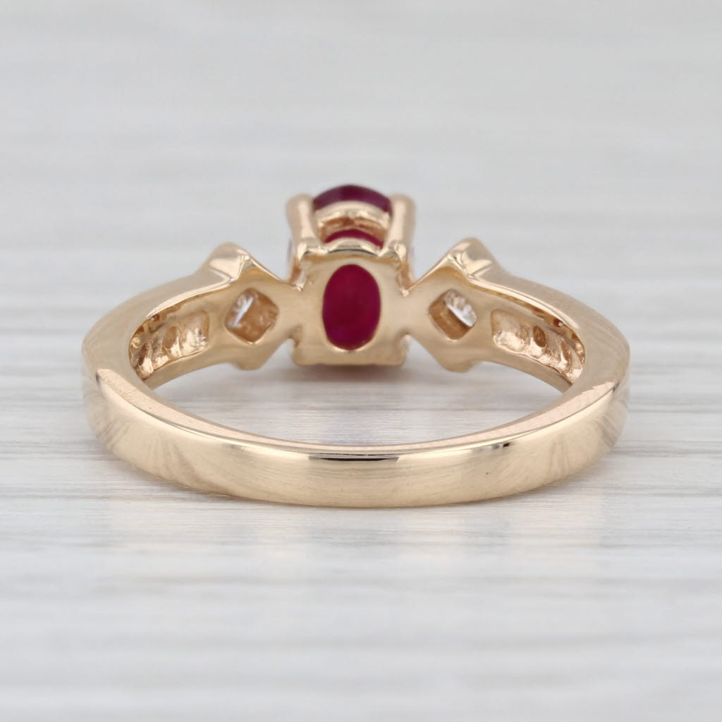 1.18ctw Oval Ruby Diamond Ring 14k Yellow Gold Size 6.5
