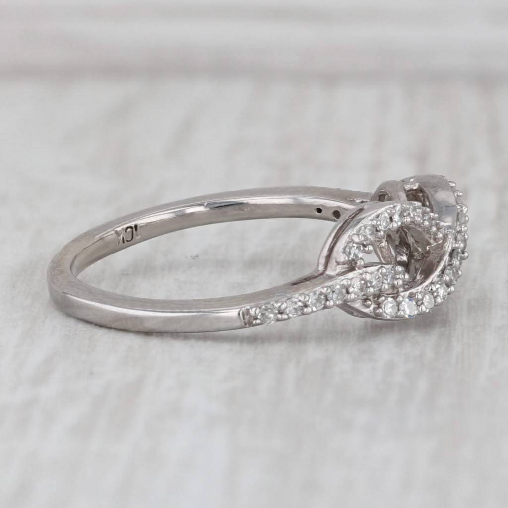 0.20ctw Diamond Infinity Love Knot Ring 10k White Gold Size 5.5 Anniversary