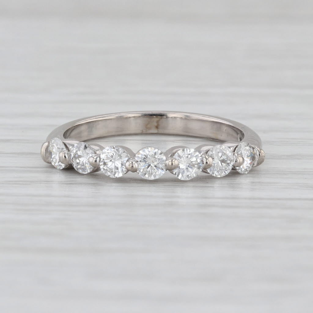 1ctw Diamond Wedding Anniversary Ring 14k White Gold Size 8 Band Stackable