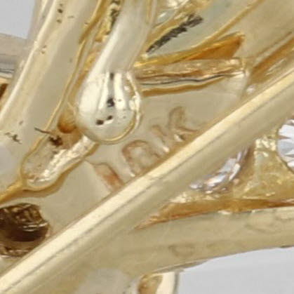 1.19ctw Diamond Bow Tie Pendant Brooch 18k Yellow Gold Pin