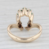 Light Gray 0.34ctw Emerald Horseshoe Ring 10k Yellow Gold Size 6.75 Luck Western